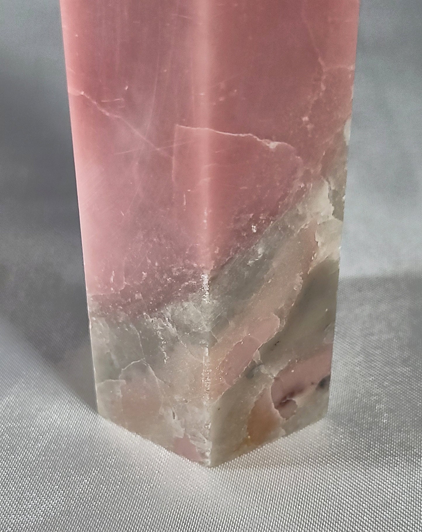 Graceful large Pink Opal Tower for Love and Healing | A+ QUALITY The Gray Inclusion Makes this Piece One of Kind!