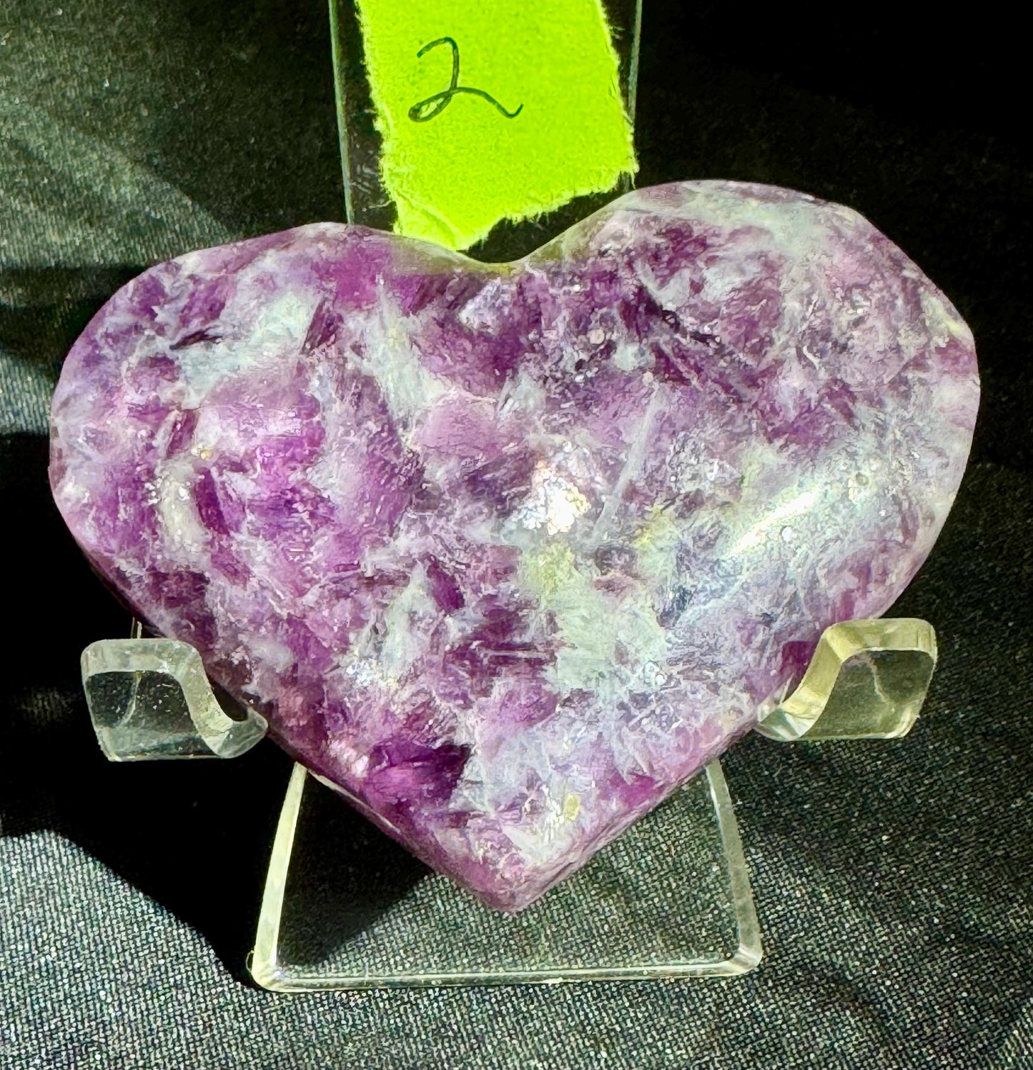 High Quality Gem Lepidolite Heart for Healing and Serenity