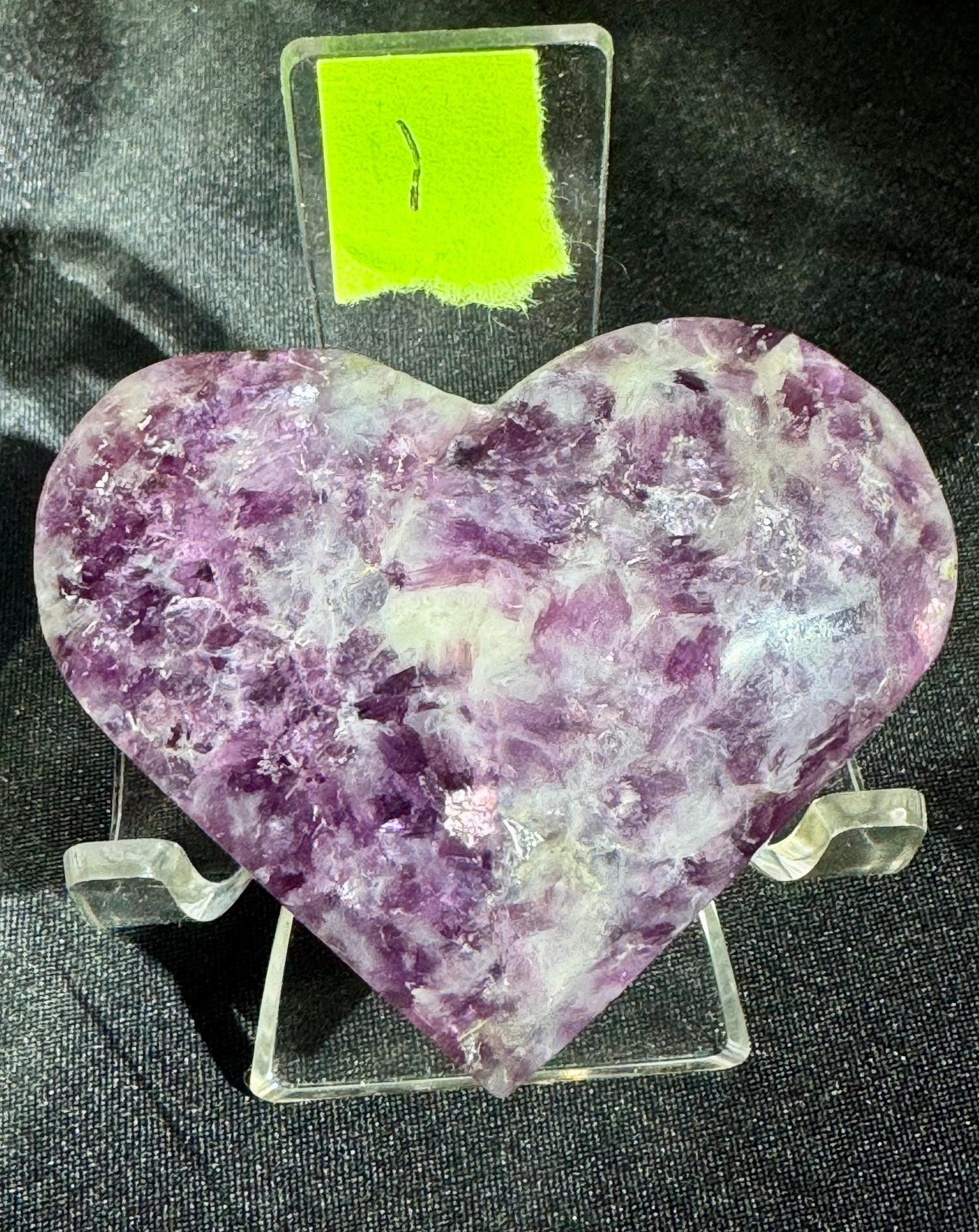 High Quality Gem Lepidolite Heart for Healing and Serenity