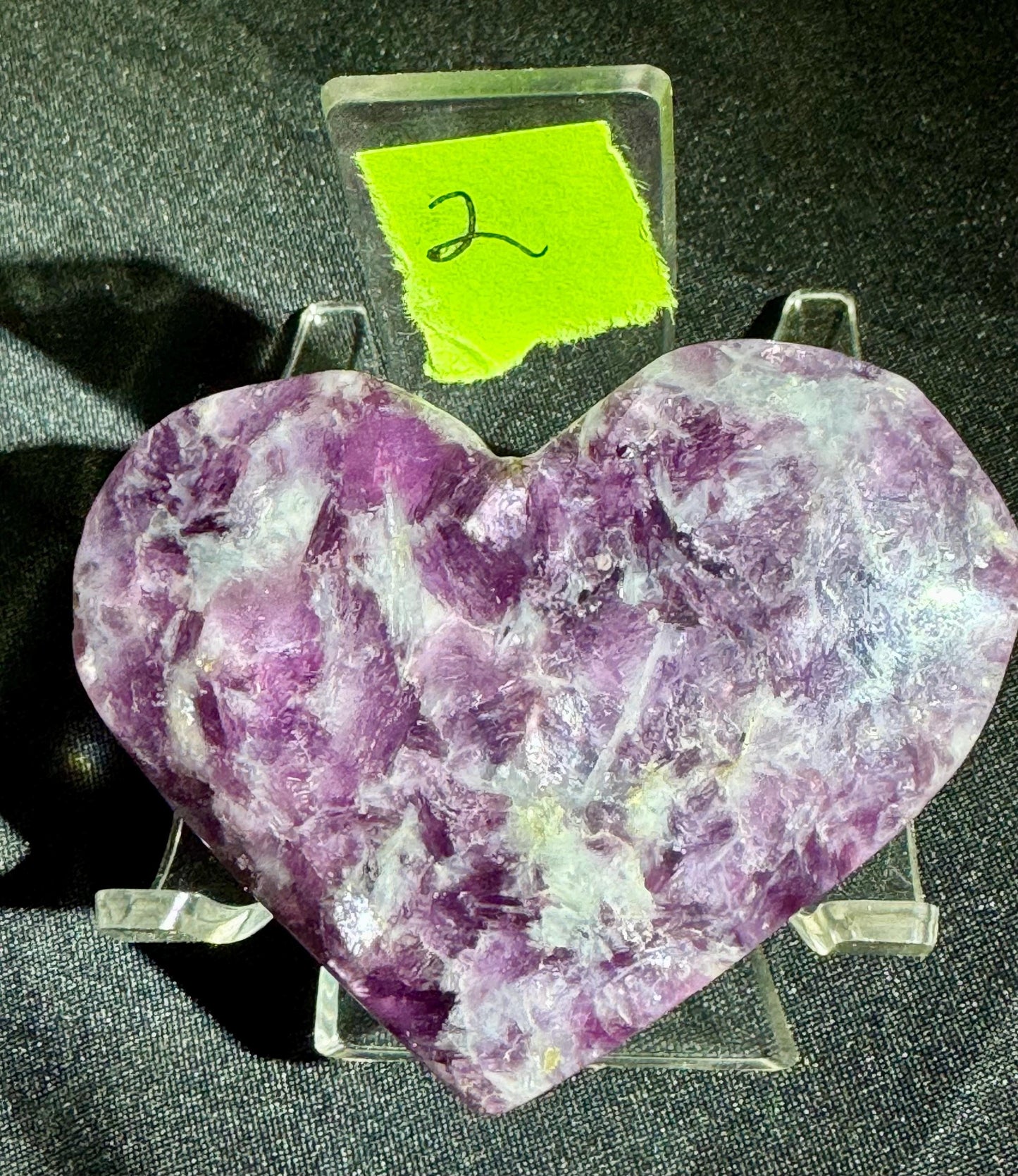 High Quality Gem Lepidolite Heart for Healing and Serenity