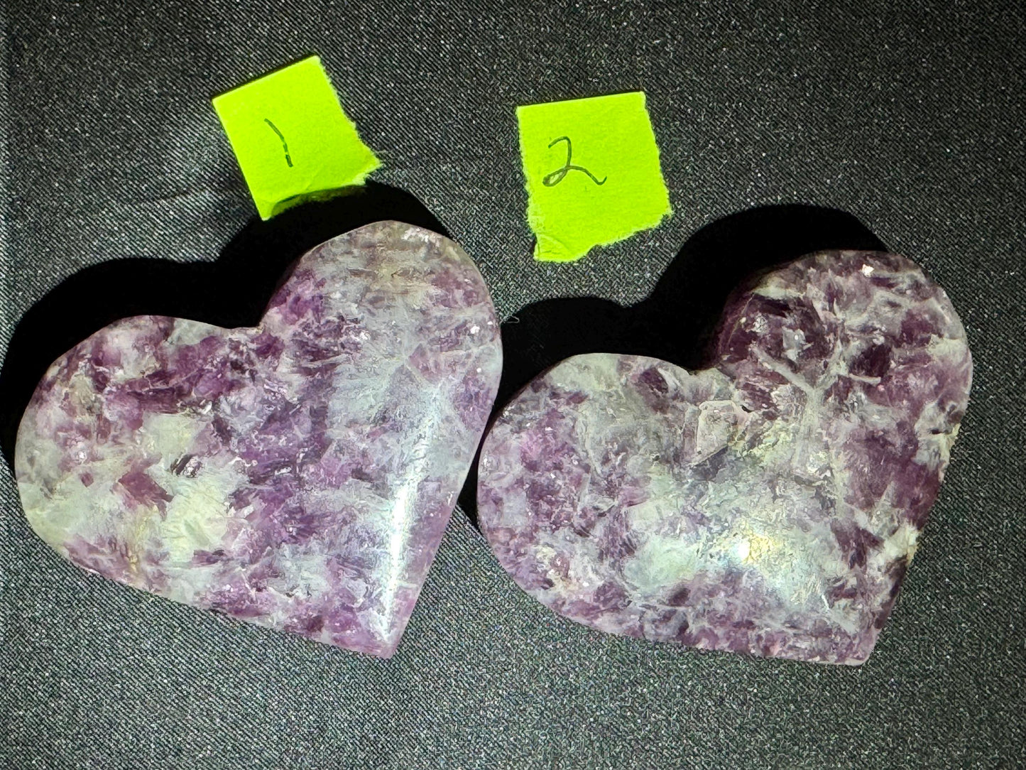 High Quality Gem Lepidolite Heart for Healing and Serenity