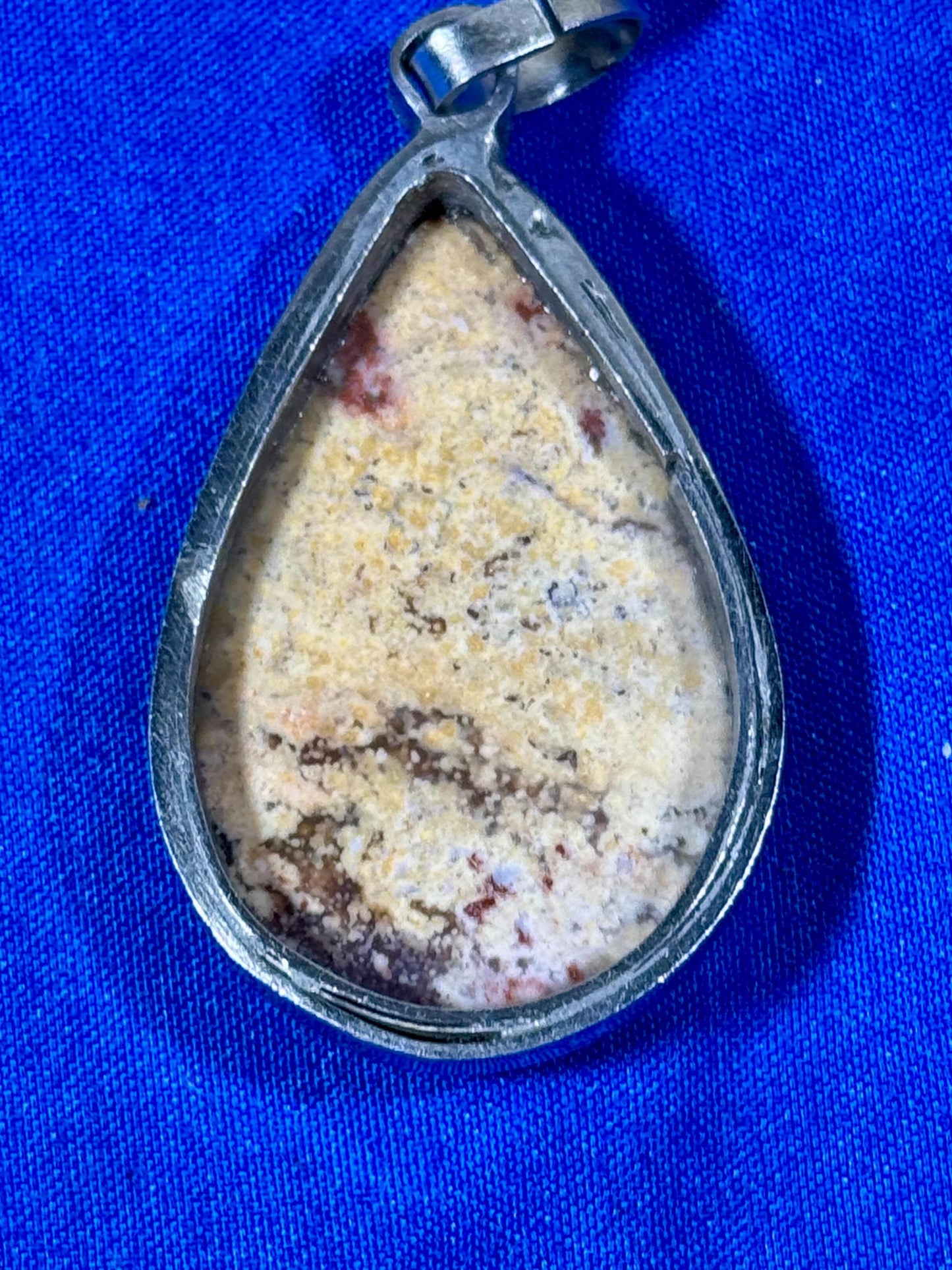 Unique, Scenic Silver-Wrapped Picture Jasper Pendant Size: 1.5 inches