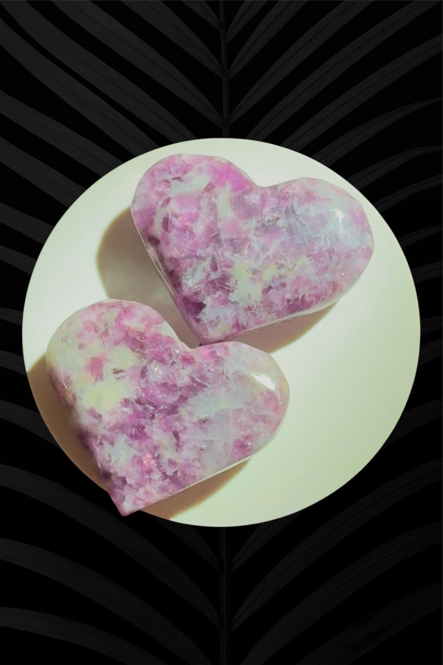 High Quality Gem Lepidolite Heart for Healing and Serenity