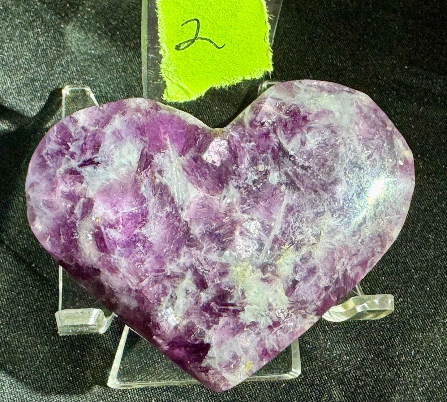 High Quality Gem Lepidolite Heart for Healing and Serenity