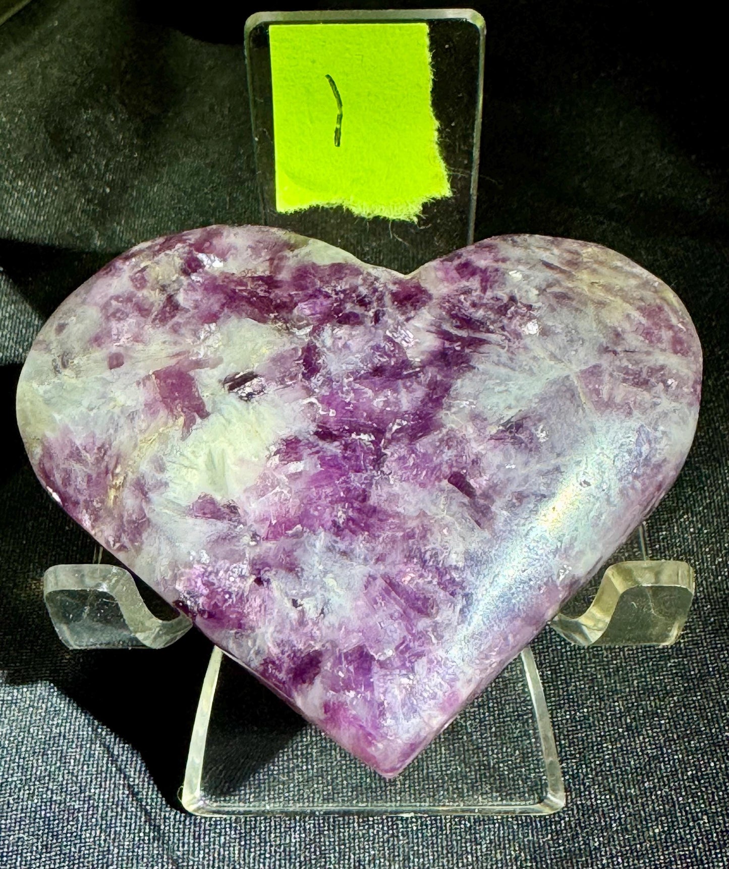 High Quality Gem Lepidolite Heart for Healing and Serenity