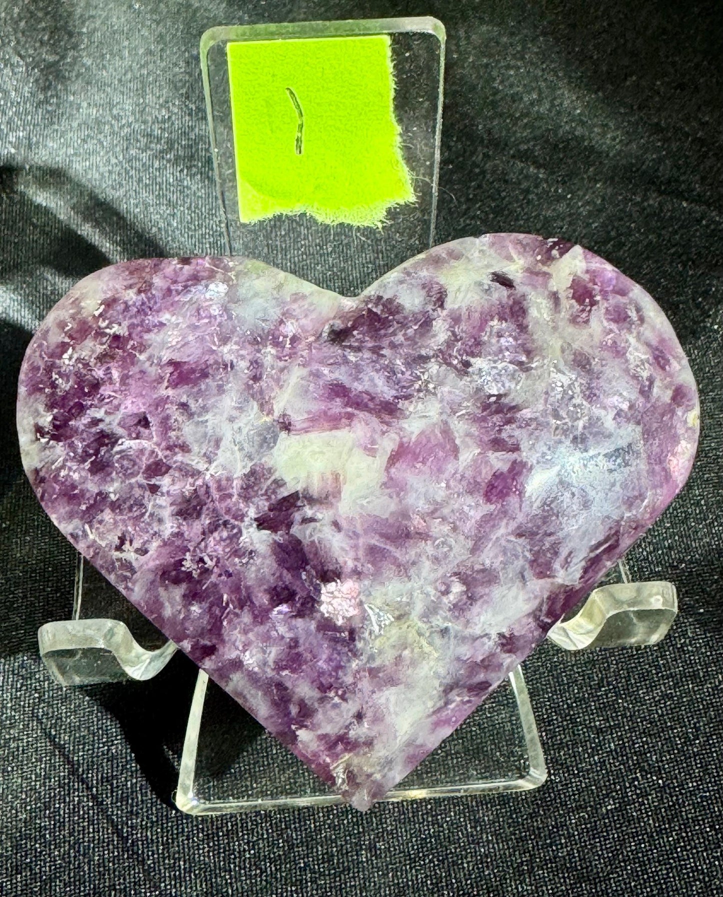 High Quality Gem Lepidolite Heart for Healing and Serenity