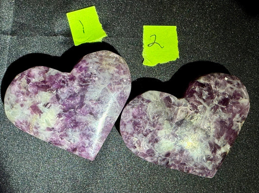 High Quality Gem Lepidolite Heart for Healing and Serenity