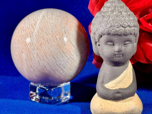 Peach Moonstone Sphere – 300g | 60mm