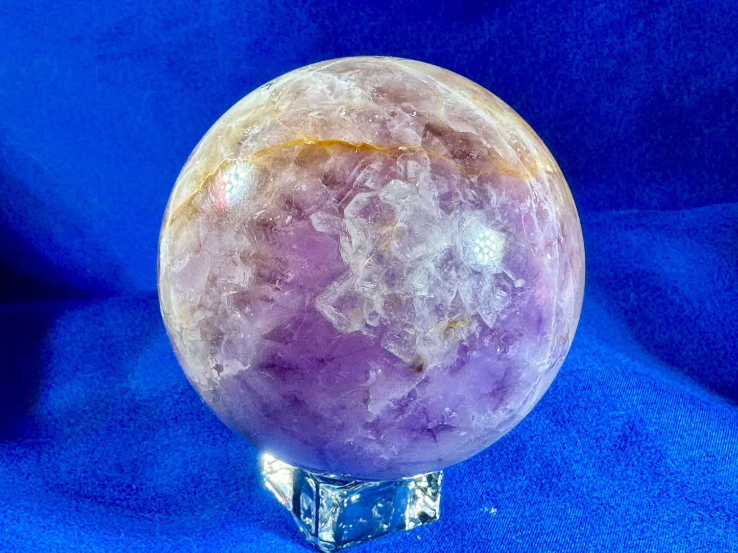 Dream Amethyst & Flower Agate Sphere – 400g | 66mm