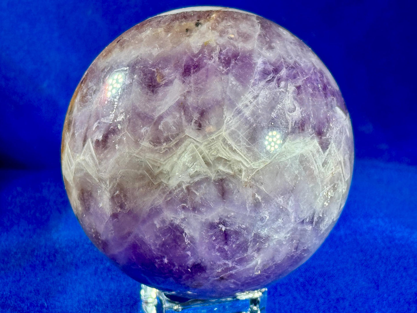 Dream Amethyst & Flower Agate Sphere – 400g | 66mm