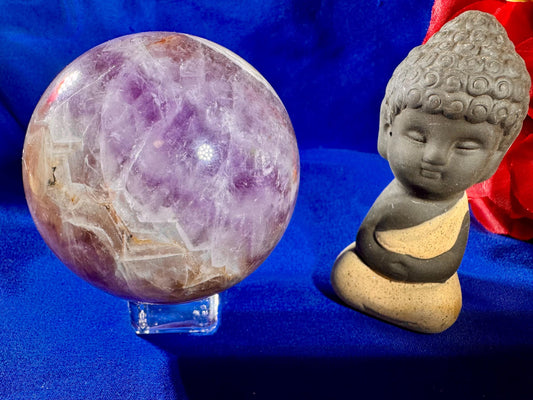 Dream Amethyst & Flower Agate Sphere – 400g | 66mm