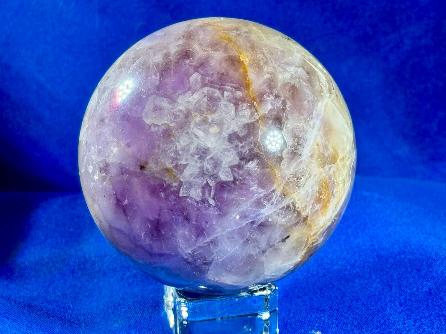 Dream Amethyst & Flower Agate Sphere – 400g | 66mm