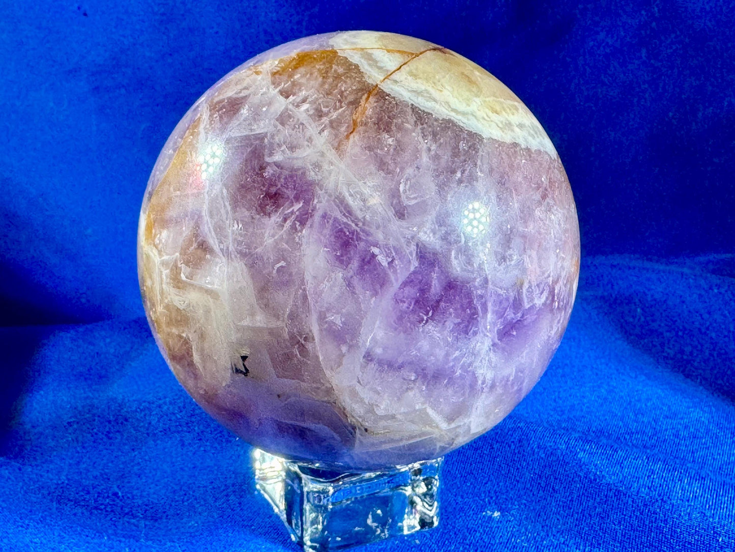 Dream Amethyst & Flower Agate Sphere – 400g | 66mm