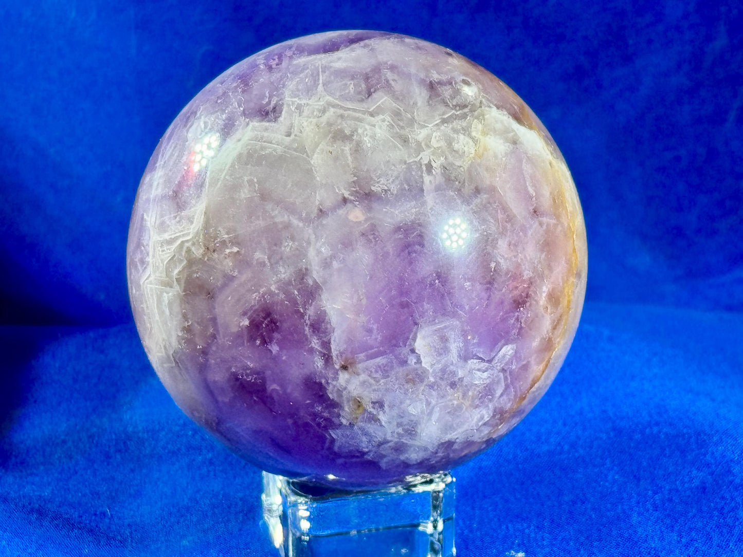 Dream Amethyst & Flower Agate Sphere – 400g | 66mm