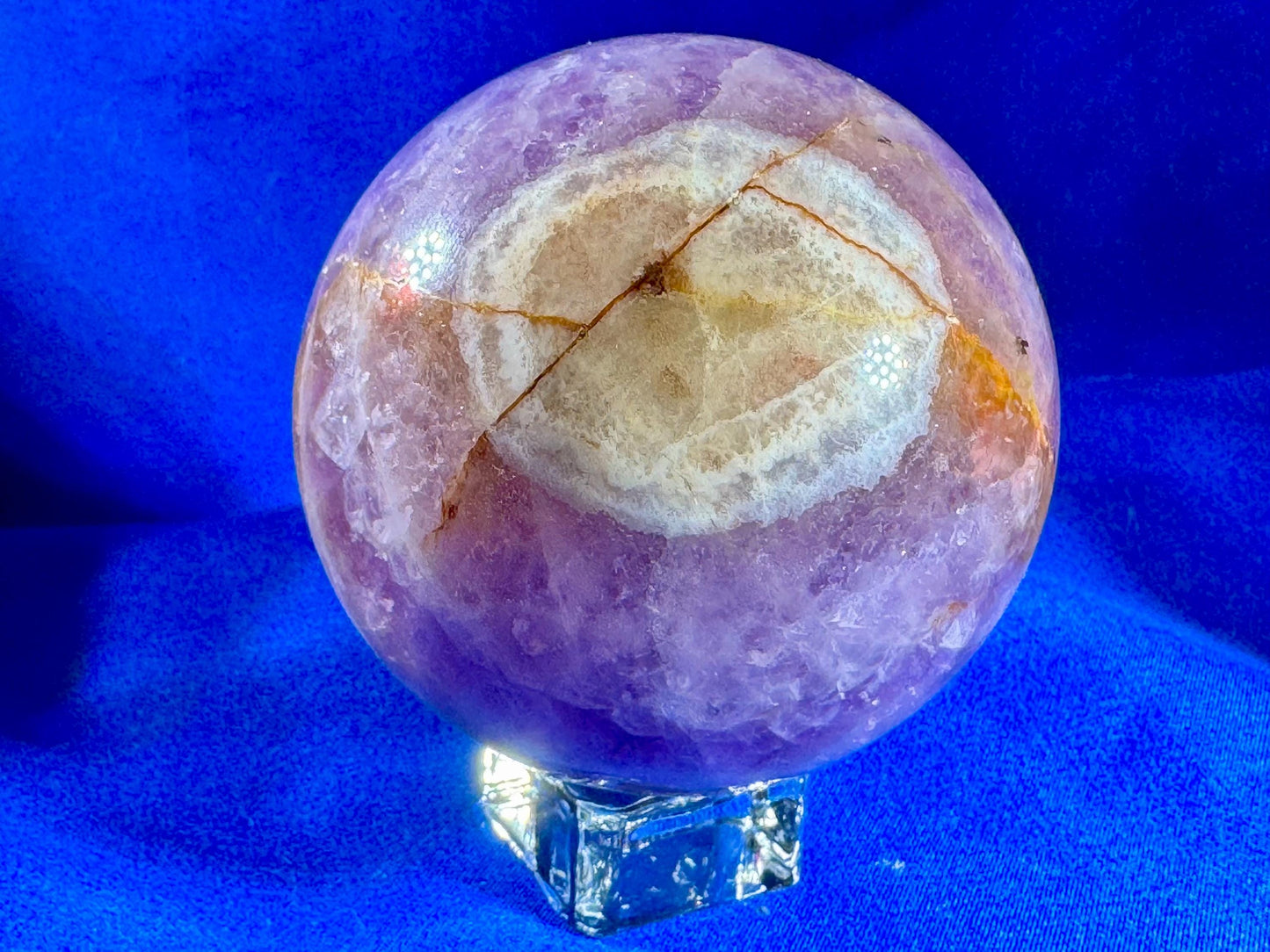 Dream Amethyst & Flower Agate Sphere – 400g | 66mm